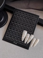 White butterfly nail art stickers YT 46 on long stiletto nails with rhinestones - Butterfly Style (YT46)