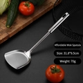 Polished stainless steel frying spatula with 31.8x9.5cm dimensions and hanging hole - Standard Style Cooking Spatula (0.6mm)