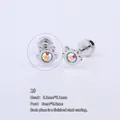 316L stainless steel cat shaped ear stud with colorful rainbow zircon stone inlay - 2# Cat/White Gold
