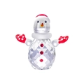 Faceted crystal snowman figurine with a red Santa hat and polka dot mittens - Snowman-Red Hands
