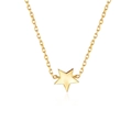 Minimalist S925 sterling silver star pendant necklace in elegant golden finish for women - Necklace / Gold