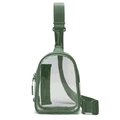 Riñonera de PVC transparente impermeable con correas y detalles de cremallera verdes - Verde Judía