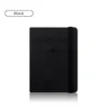 Black PU leather passport cover with travel wallet embossing and elastic strap closure - Strap Passport Cover / Black