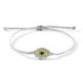 Bracelet œil maléfique tressé gris argenté avec cordon de serrage réglable - Gris Argent