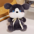 Peluche di husky con occhi blu e nastro Woody Friends in grigio scuro e bianco - Forma di cane / Husky grigio e bianco