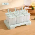 Molde azul para polos de 9 celdas con base antideslizante para helados caseros - verde claro