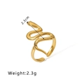 18k gold plated minimalist snake-shaped adjustable wrap ring in stainless steel - Coiled Snake Shape Style (HF-J1400)