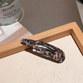 Fashionable leopard print BB hair clip for women featuring trendy fabric finish - Leopard Fabric Wrapped Teardrop Clip