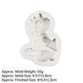White silicone dinosaur cake mold with detailed tyrannosaurus shape for DIY crafts - Style 5 / Gray