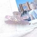 Laser acrylic hair claw clip in translucent pink with iridescent glitter flakes - Iridescent Purple (C20-2-14)