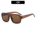 Gafas de sol cuadradas oversize con montura marrón transparente y cristales oscuros - Montura Té Lente Té