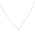 Minimalist silver chain necklace with a metallic uppercase Y pendant for women - Steel Y