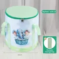 Collapsible blue foot bath bucket with cute elephant pattern and insulated lid - Light Blue Elephant (With Lid)