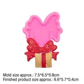 Pink bow gift box silicone mold and painted craft sample for DIY candle decor - 4# Gift Box / Pink
