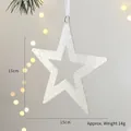 Sparkling silver glitter star ornament, 15cm Christmas tree hanging decoration - Large Star