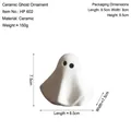 Minimalistisch wit keramisch spookfiguurtje voor Halloween, klein spookbeeld van 7.5cm - Klein