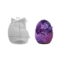 Purple baby dragon egg resin mold with dimensions for DIY crafting projects - Hatching Dragon Egg - Vertical Style