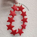 Cute red star-shaped silicone beaded phone charm strap with golden ring holder - Bright Scarlet (10 Stars)