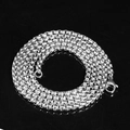 Silver-toned box chain necklace with a lobster clasp on a reflective black background - 3.5mm Square Box Chain 70cm