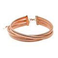 Detail of rose gold triple-layer spiral neck choker with lobster clasp and extension chain - Rose Gold