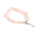 Vintage pink crystal chip bracelet with adjustable silver extension chain and clasp - Rose Quartz