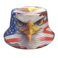 Fischerhut mit Adlermuster und US-Flaggen-Druck für den Outdoor-Sonnenschutz - M (56-58cm) / Adler-Flagge