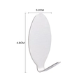 Silver brushed stainless steel adhesive wall hook with oval base measuring 3.2cm by 4.8cm - Wide Oval / 1 Unit (3.2x4.8cm) / Stainless Steel