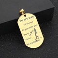 Collana a piastrina in acciaio dorato con incisione per papà in scatola regalo - Solo Ciondolo Senza Catena / Oro (KP130896-Z)