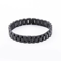 Pulsera para hombre de acero inoxidable negro mate con eslabones estilo reloj - Negro