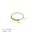 Golden ice cube hexagonal square stackable ring in titanium steel size parameters - US 7 / Gold