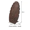 Flame shaped vintage dark brown wooden necklace display stand for creative jewelry storage - Flame Shape Necklace Stand (Small)