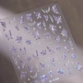 Adesivi per unghie farfalla e stella laser viola con numero di modello M-508 per nail art - Stile Farfalla e Stella Olografica Viola (M-508)