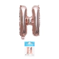 Rose gold letter H foil balloon with 1PC card packaging for party decorations - 16" / Rose Gold Letter H (With Backing Card)