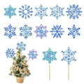 Glitzernde blau-lila Schneeflocken-Diamantstecker für Weihnachts-Gartenkübel - ZSB-15 (Tiefblaue Traum Schneeflocke)