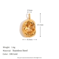 Irregular 18K gold-plated stainless steel heart pendant with star engraving details - Crater Pendant - Gold