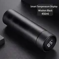 Smart thermos bottle in matte wisdom black with 450ml capacity and LED temperature display - Business Black