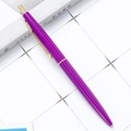Minimalist purple click ballpoint pen with elegant gold clip and accents - 1.0mm Bullet Tip / Purple