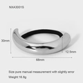 Detailed dimensions of silver geometric stainless steel ponytail holder with weight data - Silver