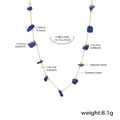 Ketting met blauwe natuursteen op gouden roestvrijstalen schakelketting, 40+7cm - Blauw