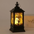 Retro Halloween lantern with LED candle and black pumpkin silhouette for festive decor - Ghost Hand