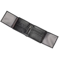 Detailed interior of a black leather wallet with multiple card slots and a coin pocket - Black Patent Leather