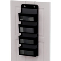 Black 4-tier over-the-door organizer with transparent windows for home storage - 4 Compartments / Black