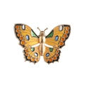 Exquisite butterfly brooch with colorful yellow and blue enamel in a gold metal frame - Colorful Enamel Textured Butterfly