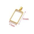 31x17mm rectangular golden stainless steel DIY pendant frame for jewelry making - Short Rectangle / Gold