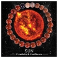 Solar system sun stone bead bracelet featuring red jasper for creativity and confidence - With Card / SUN