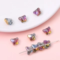 Schimmernde bunte Schmetterlingsperlen aus Glas für DIY-Schmuck und Bastelzubehör - Schmetterlingsform (11#) / 20 Stk./Packung / Rosa Violett Verlauf