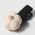 Pince à cheveux mignonne ail de simulation avec détail réaliste en résine blanche - Ail Réaliste / Ail