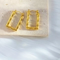 Elegante 18K vergoldete Edelstahl-Ohrringe im rechteckigen Bambus-Design für Damen - Gold Bambusstruktur (154)