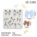 Stampo in silicone bianco con fiocchi e caramelle per decorazioni torte e sapone - Grigio