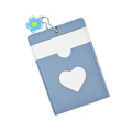 Hellblauer Kartenhalter mit Herzausschnitt und gelbem Blumenanhänger Accessoire - Blau